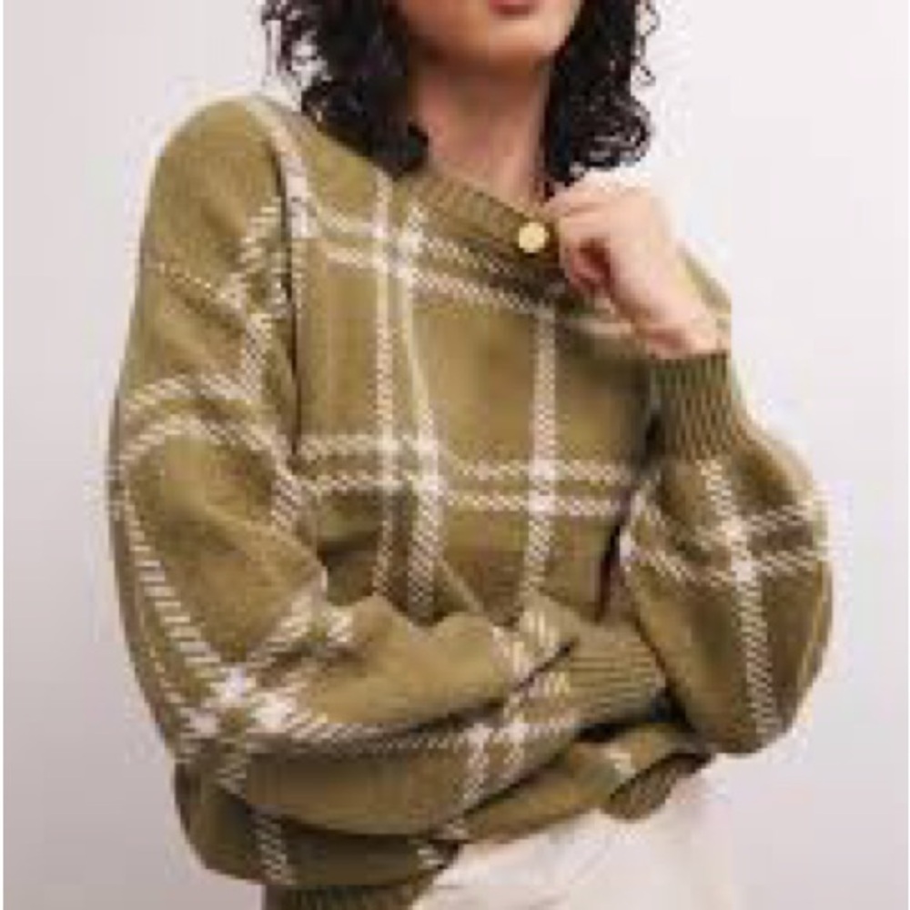 Z Supply Green Plaid Sweater